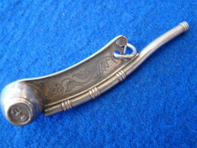 An English sterling silver Bosun's Whistle made by George Unite in 1875 — image 2